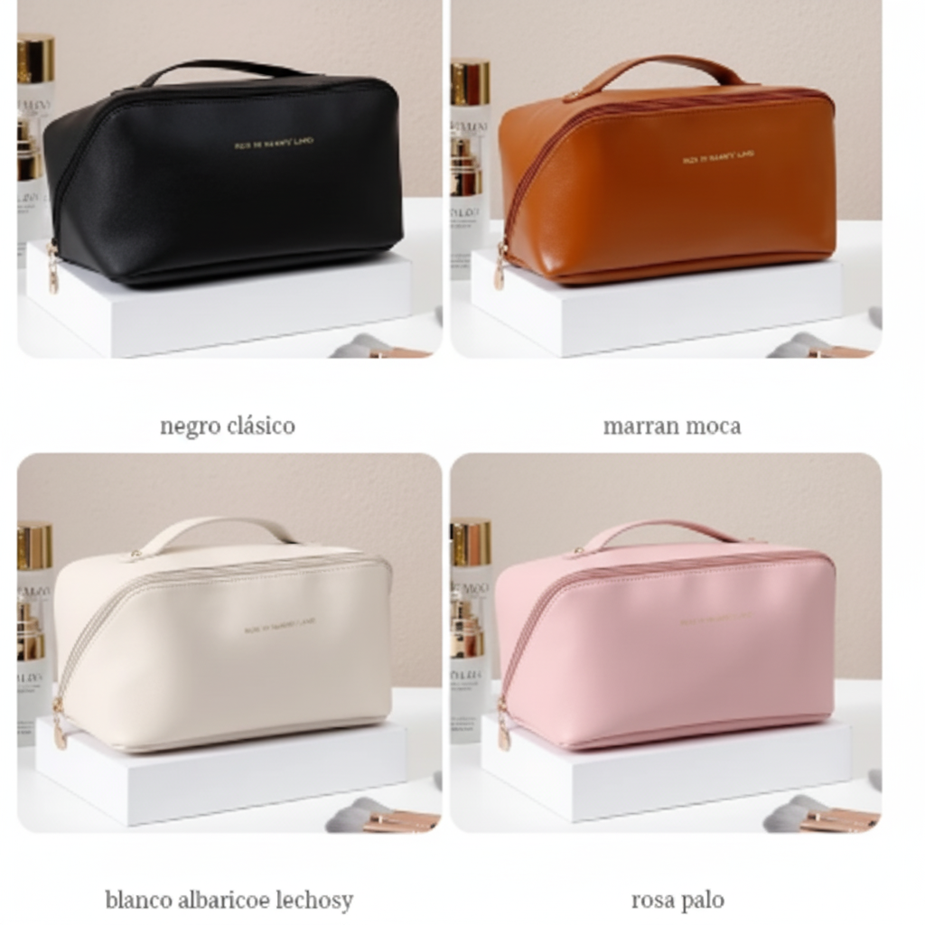 Cosmetiquera Premium "Open-Flat" de Gran Capacidad – La Revolución en tu Rutina de Belleza