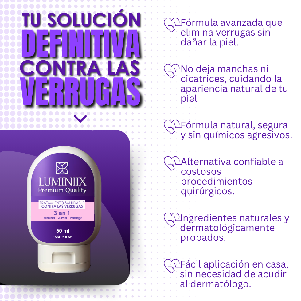 ✨ Luminiix: ¡Aprovecha hasta 50% de descuento y elimina tus verrugas hoy! 🛒  OFERTA EXCLUSIVA POR TIEMPO LIMITADO 🔥